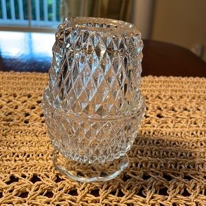 Indiana Glass Clear Diamond Point Fairy Lamp